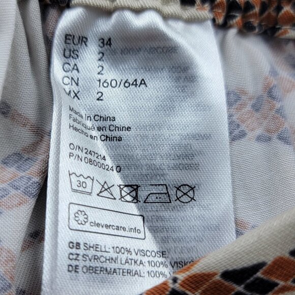 H&M X Richard Allan Snake Print Palazzo Pants Beige High Rise Women's 2 - Picture 5 of 5